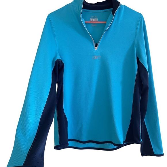 Reebok Tops - Reebok Women’s Play Dry Blue and Navy Panel Shirt Jacket